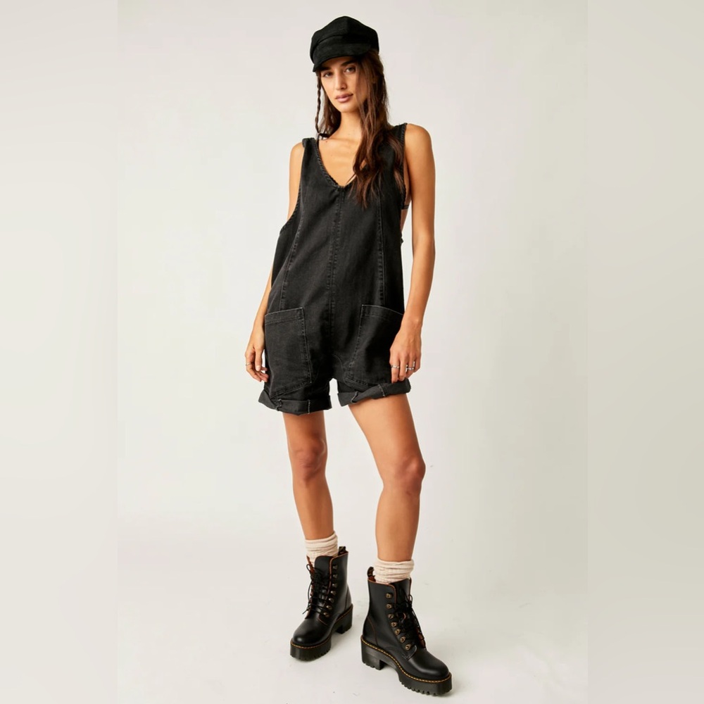 Free People High Roller Shortall - size S color True North/Black